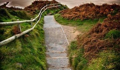 A path leading down to a beach in Gower