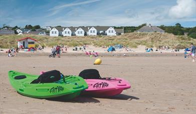 Croft Acre Holiday Cottages kayaks on beach