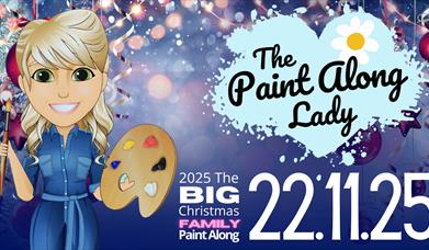Promotional poster for the big christmas family paintalong