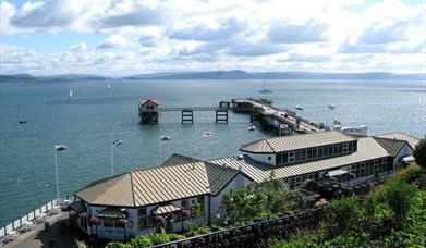 Mumbles Pier aerial view of pier