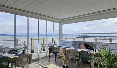On The Rocks seating area with views