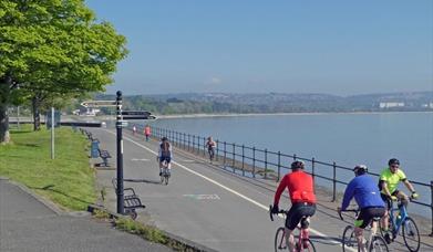 Swansea Bay without a Car prom with cyclists