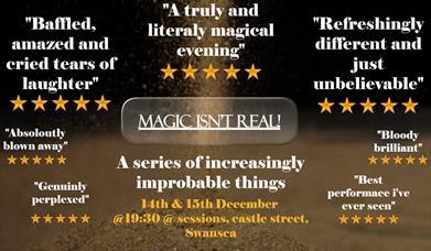 A poster with dates and reviews