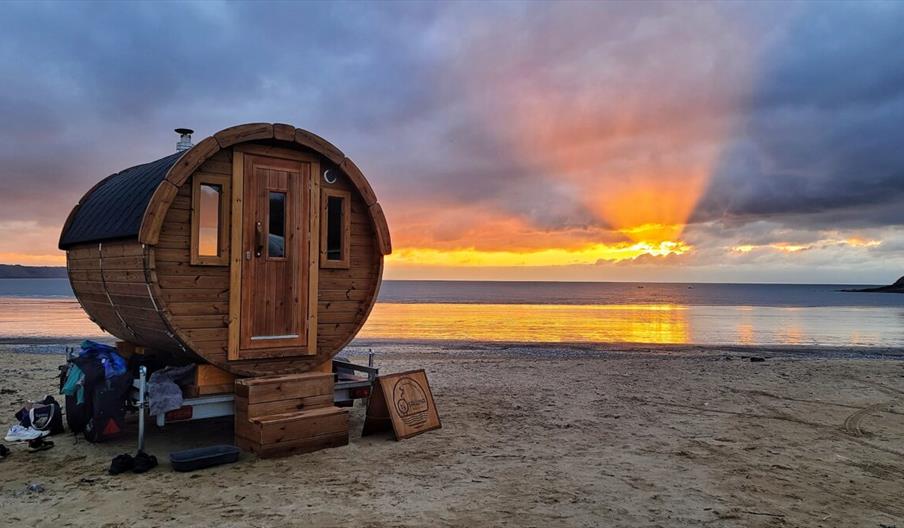 Ty Sawna wooden sauna pod on the beach