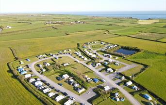 Pitton Cross Caravan and Camping Park aerial view of caravan park