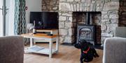 King Arthur Hotel Self Catering living area with fireplace