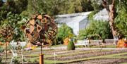 Metal sculpture on an allotment