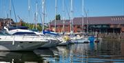 Boats in Swansea Marina.