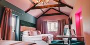 Pink painted bedroom