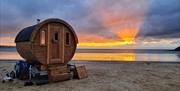 Ty Sawna wooden sauna pod on the beach
