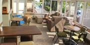 A photograph of inside Bank Farm Coffee Lounge's seating area.